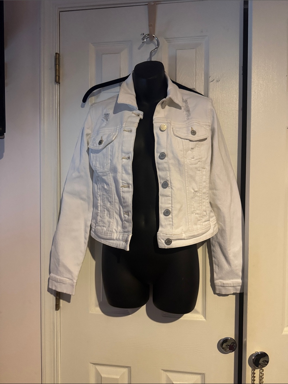 William Rast White Cropped Denim Jacket